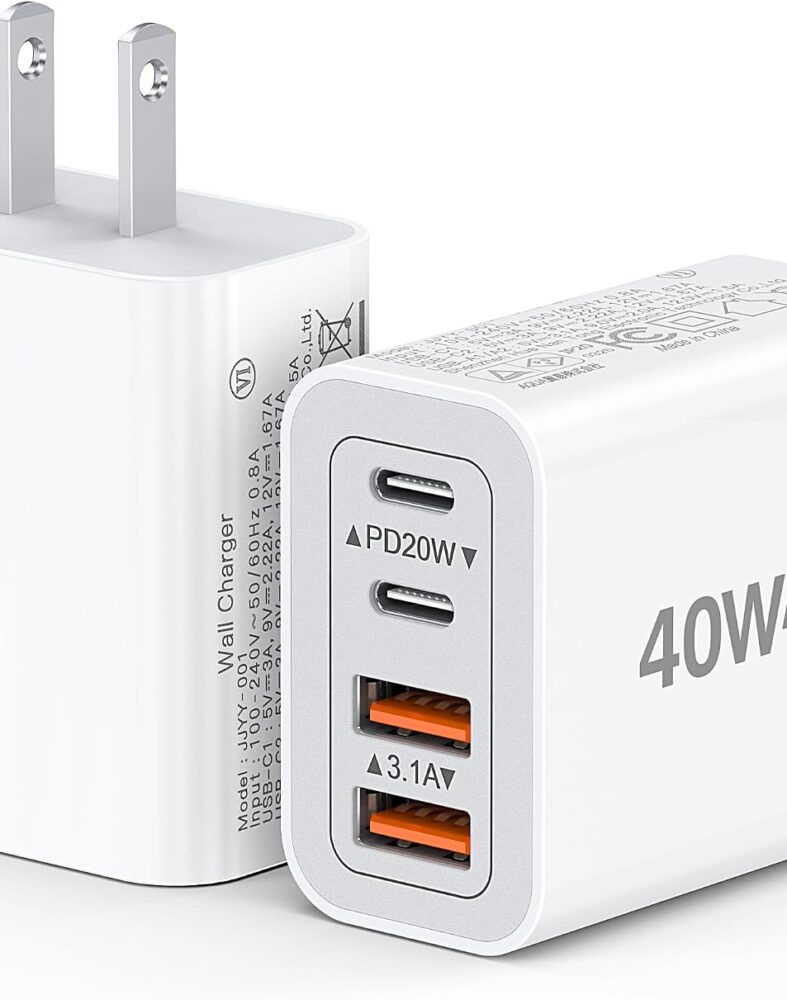 [2-Pack] 40W USB C Charger Cube Fast Charging Block Multiport Wall Plug